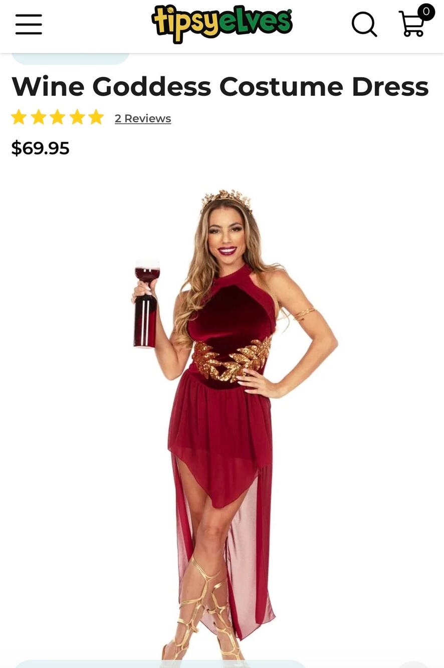 Tipsy Elves Wine Goddess Costume Dress New Size XL